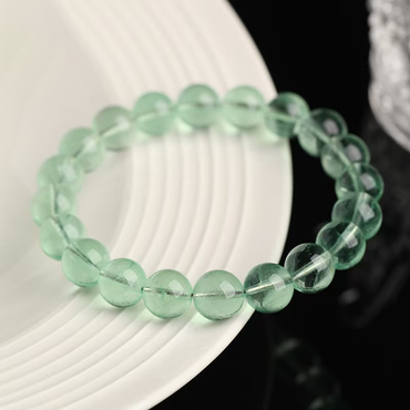 Everlasting Prosperity – Natural Green Fluorite Bead Bracelet