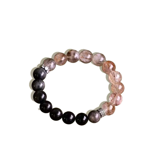 Self-motivation & Discernment - Black Gold Super Seven & Obsidian Ombre Bracelet