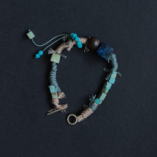 Turquoise, Lapis & Sandalwood Energy Bracelet