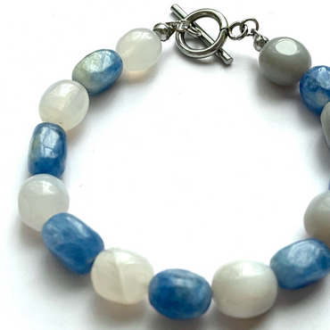 Perfect Harmony of Wisdom & Flow - Kyanite & Agate Bracelet