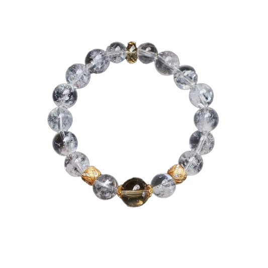 Healing & Prosperity - White Auralite Citrine Bracelet