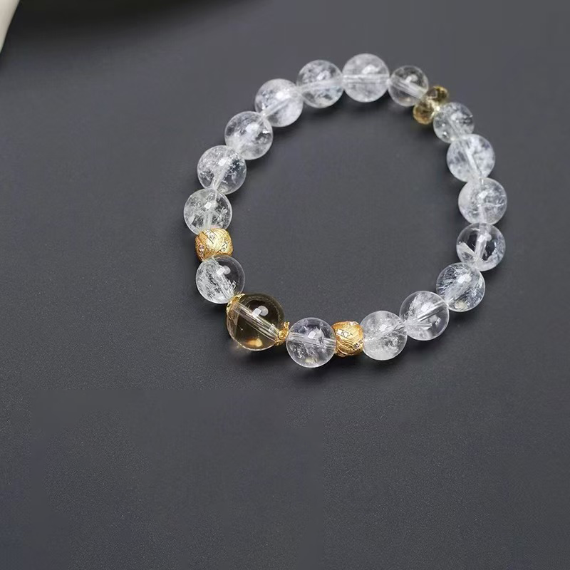 Healing & Prosperity - White Auralite Citrine Bracelet
