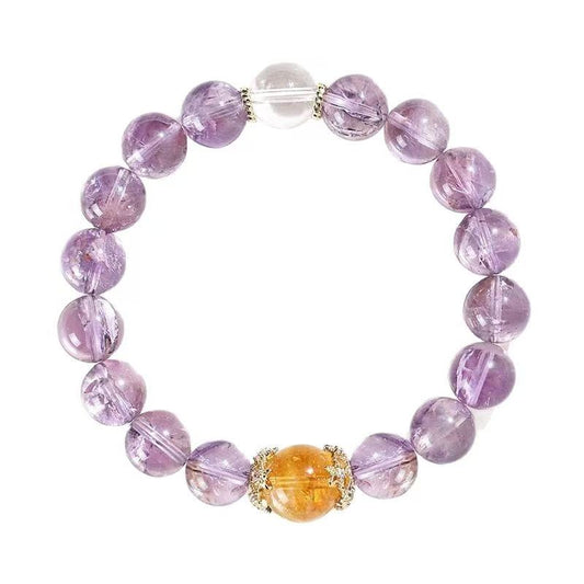 Virtue Vortex - Purple Auralite, Clear Quartz & Yellow Auralite Bracelet