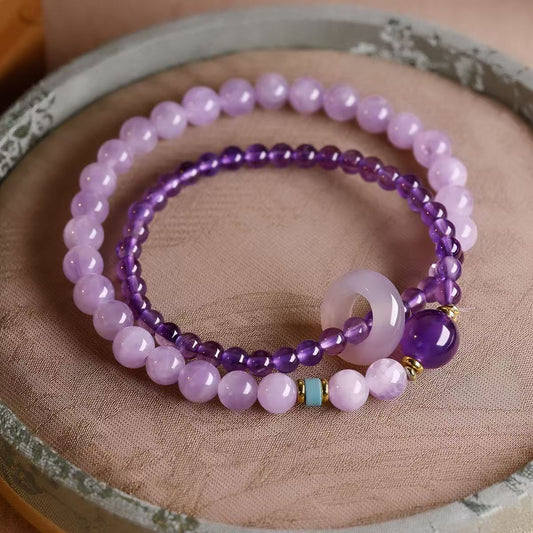 Focus & Relationships - Natural Amethyst Double Wrap Bracelet