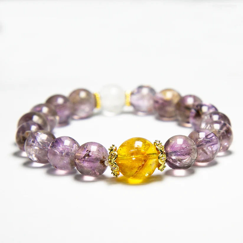 Virtue Vortex - Purple Auralite, Clear Quartz & Yellow Auralite Bracelet