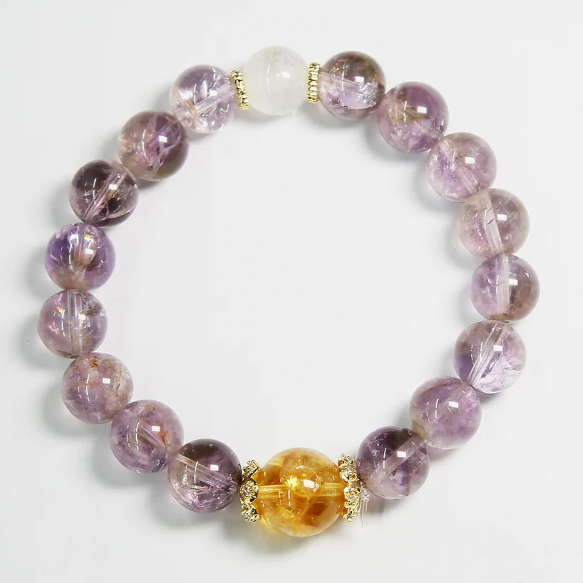 Virtue Vortex - Purple Auralite, Clear Quartz & Yellow Auralite Bracelet