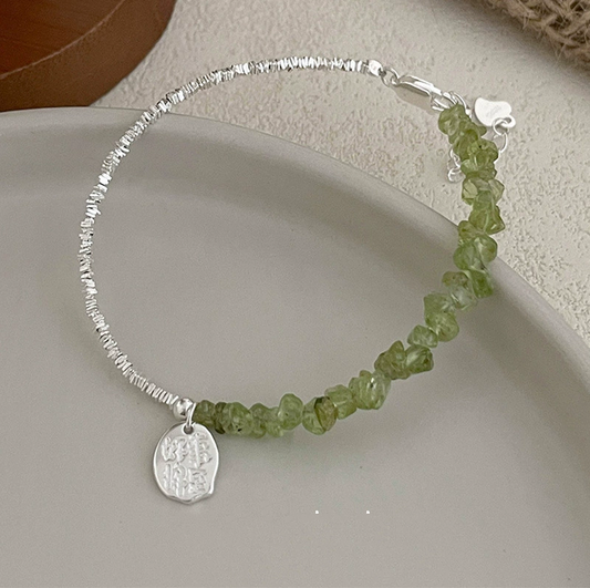 Fortune Boost- Peridot Silver Bracelet