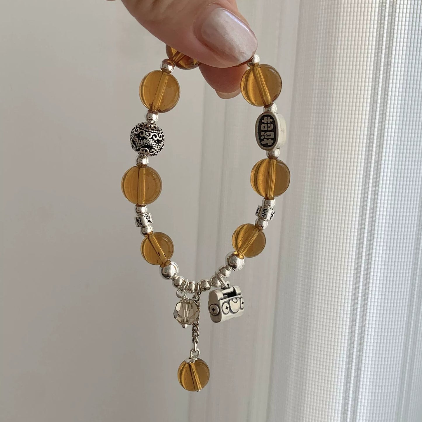 Energy Boost - Amber & Silver Energy Bracelet