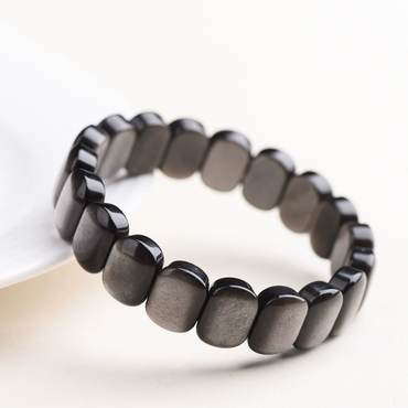 Golden Flow Luck - Natural Silver Obsidian Beads Bracelet