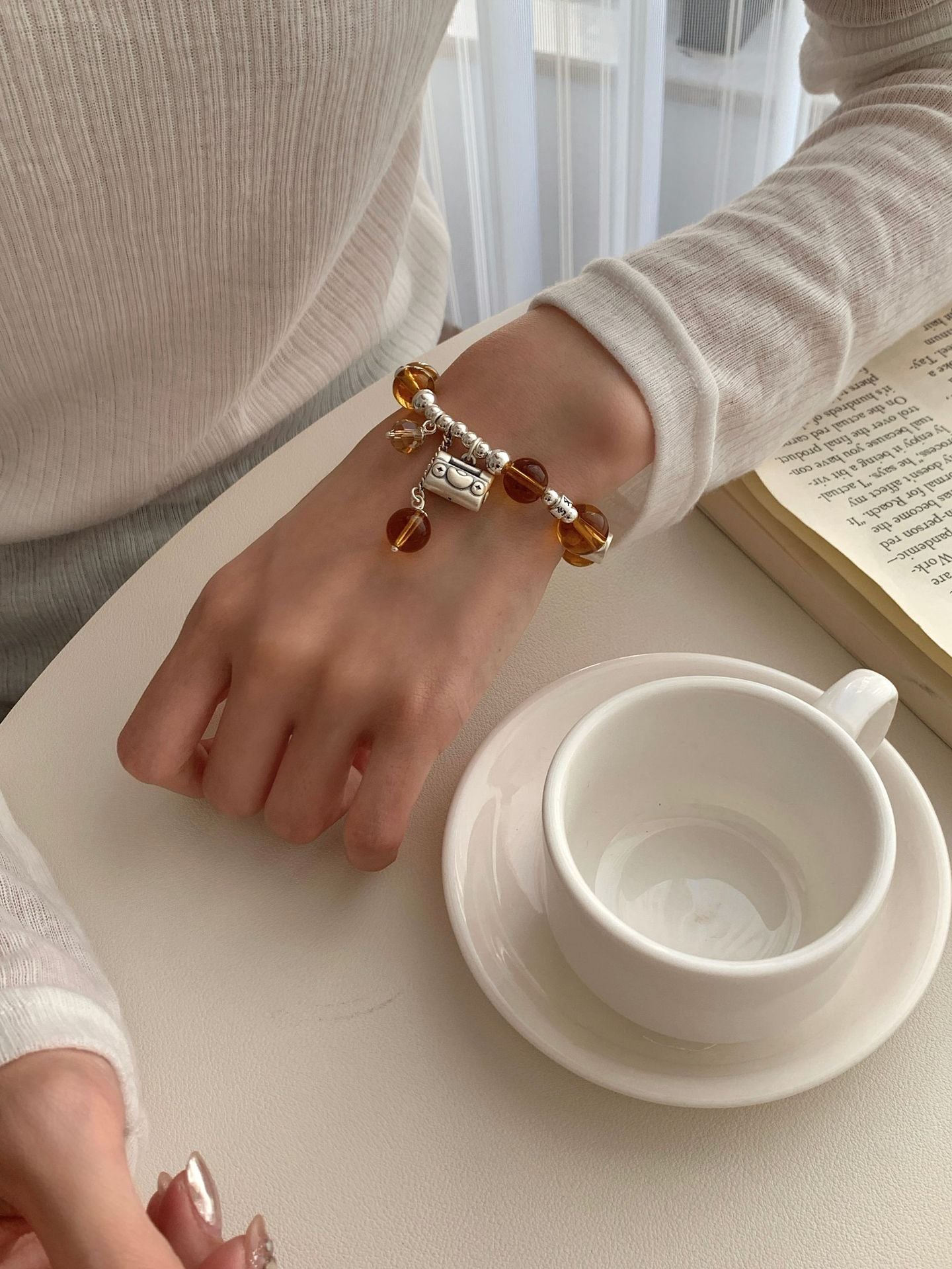 Energy Boost - Amber & Silver Energy Bracelet
