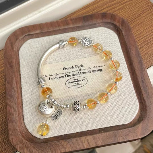 Good Fortune - 925 Silver Citrine Blessing Bracelet