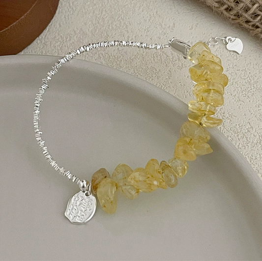 Positivity - Citrine Silver Bracelet