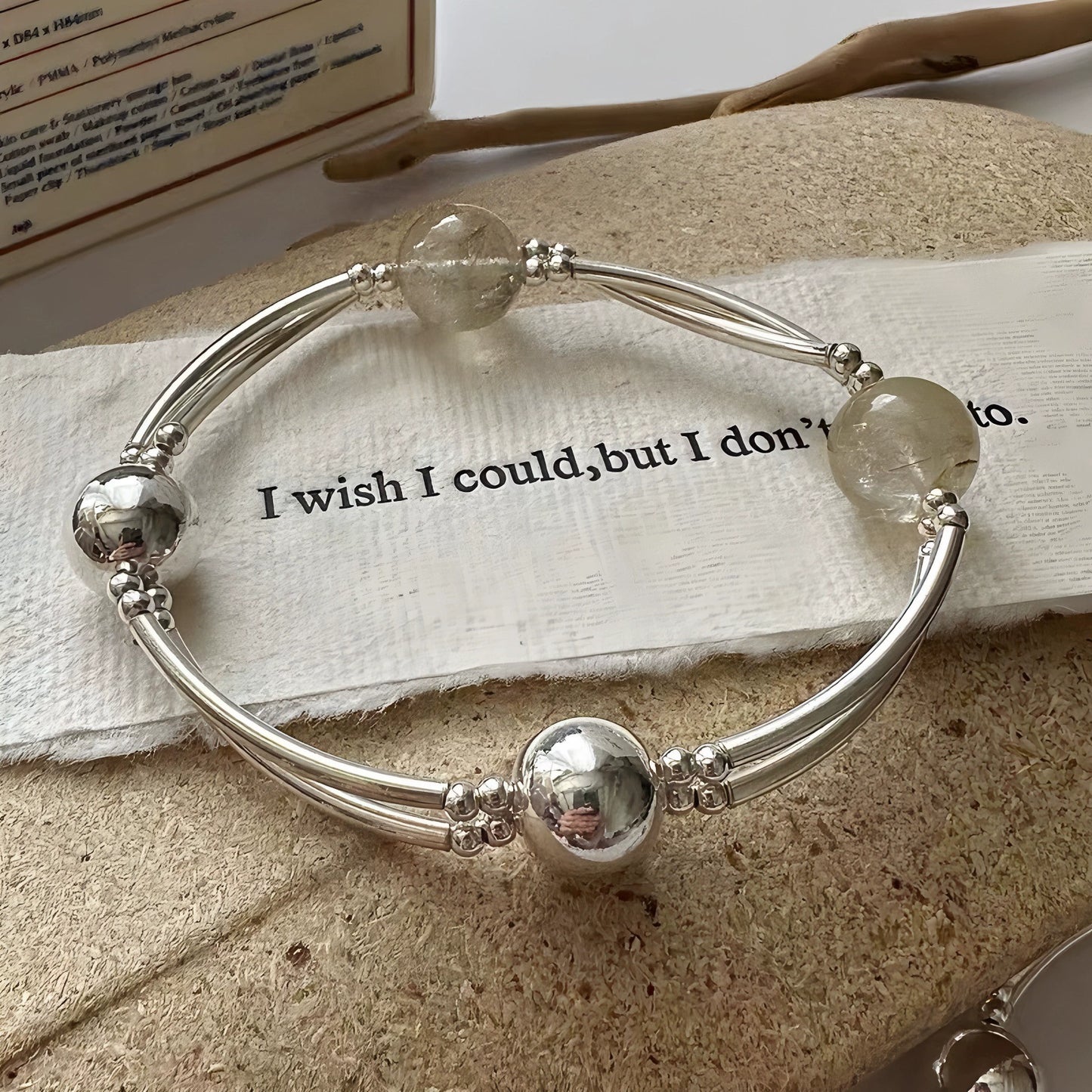 Emotional Balance - Silver Beaded Clarity Bracelet