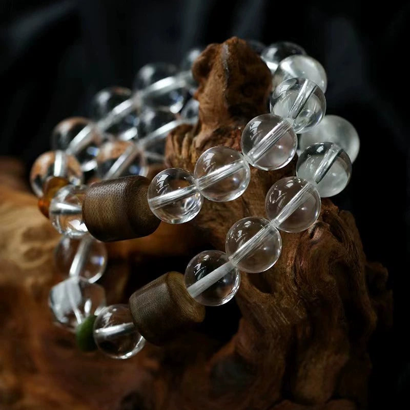 Stress Relief - Serenity Crystal-Wood Bracelet