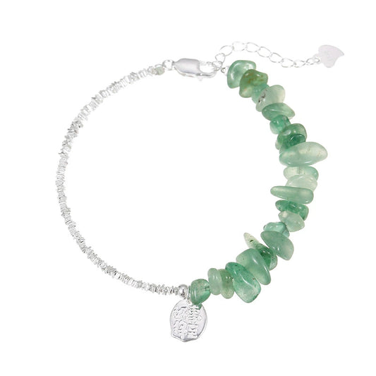 Noble Harmony Bracelet – Sterling Silver & Green Aventurine Chain