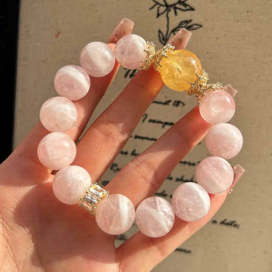 Gentle Strength, Bright Mind - Peach Aventurine & Citrine Bracelet