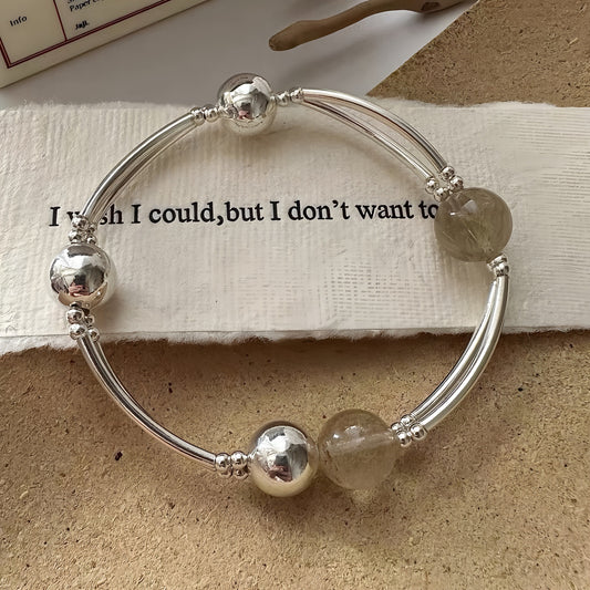 Emotional Balance - Silver Beaded Clarity Bracelet