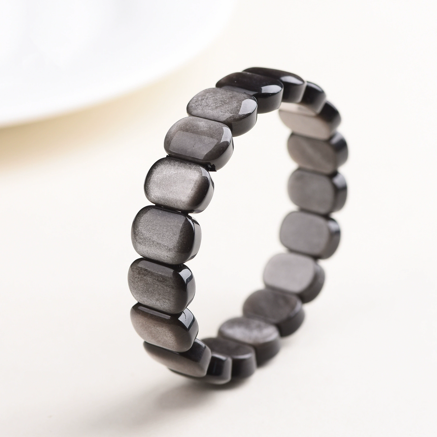 Golden Flow Luck - Natural Silver Obsidian Beads Bracelet