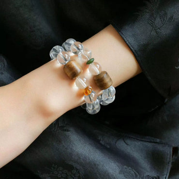 Stress Relief - Serenity Crystal-Wood Bracelet