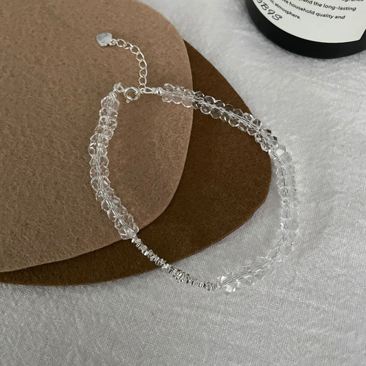 Mind Clarity & Energy Shield - S925 Silver White Crystal BoHo Bracelet