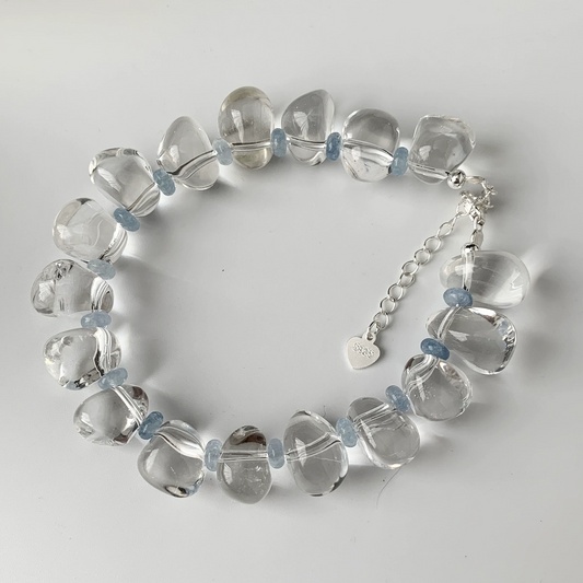 Mental Clarity & Emotional Harmony - 925 Silver White Crystal Bracelet