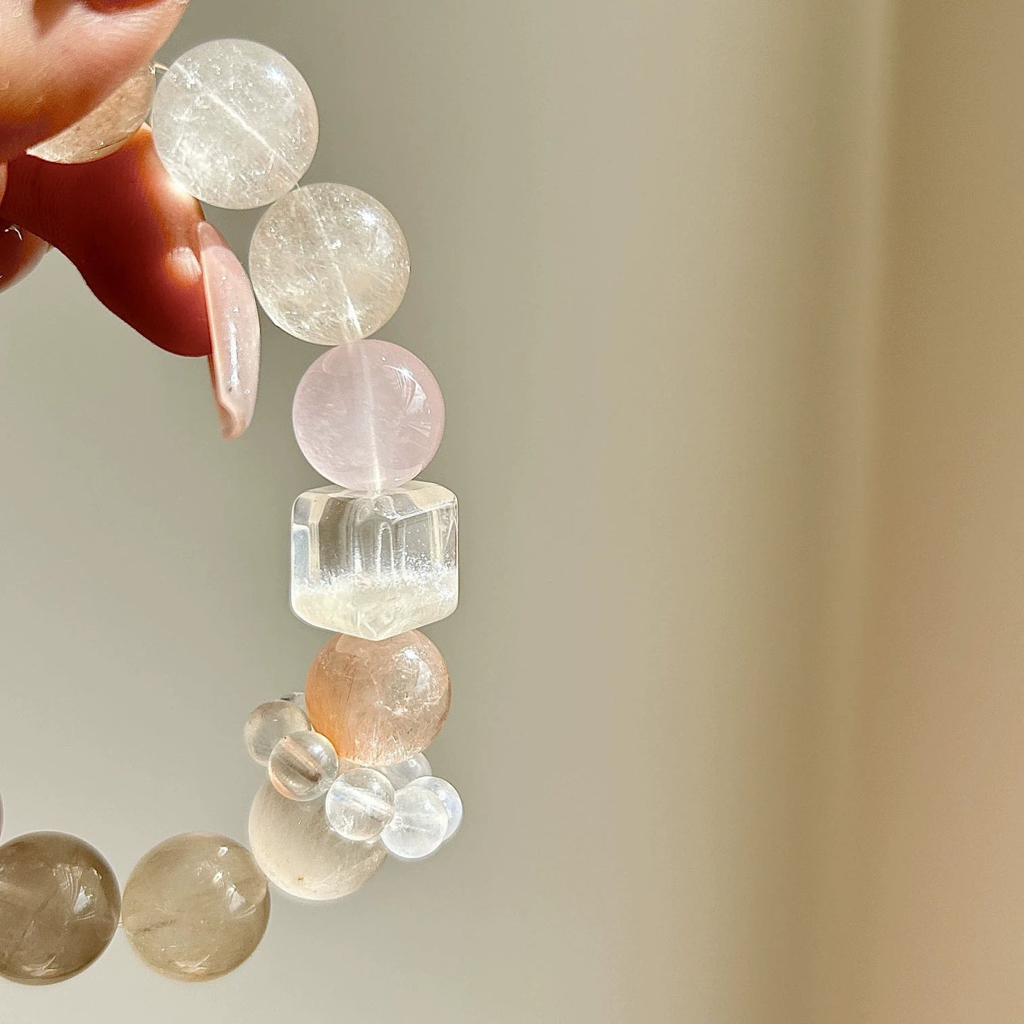 Emotional Balance - Natural Rabbit Hair Rose Quartz Bracelet