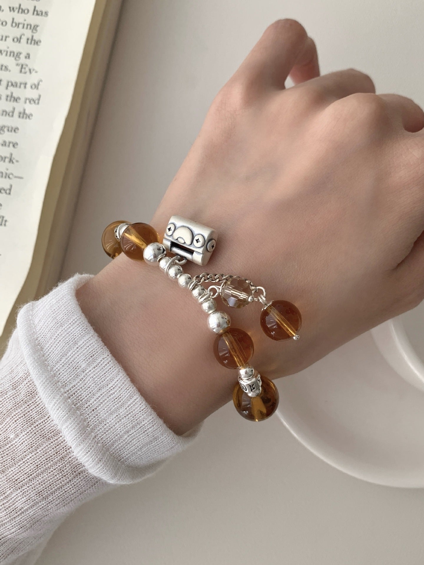 Energy Boost - Amber & Silver Energy Bracelet