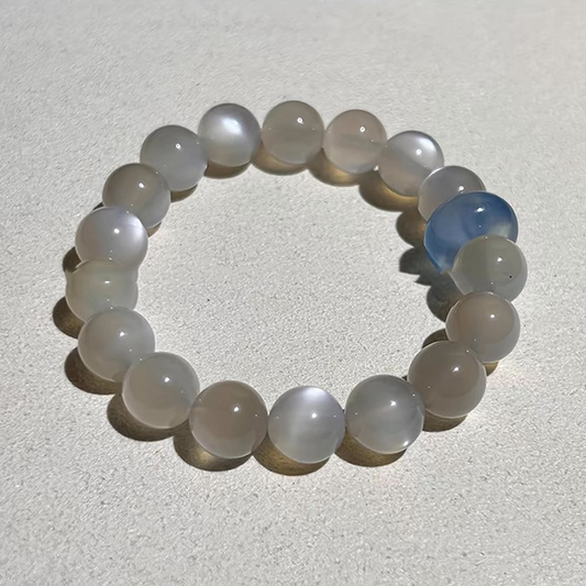 Wisdom Meets Eloquence - Moonstone & Aquamarine Energy Bracelet