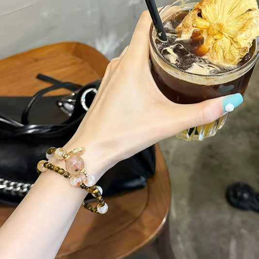 "Fortune Floods In" - Tiger's Eye & Citrine Double-Strand Crystal Bracelet