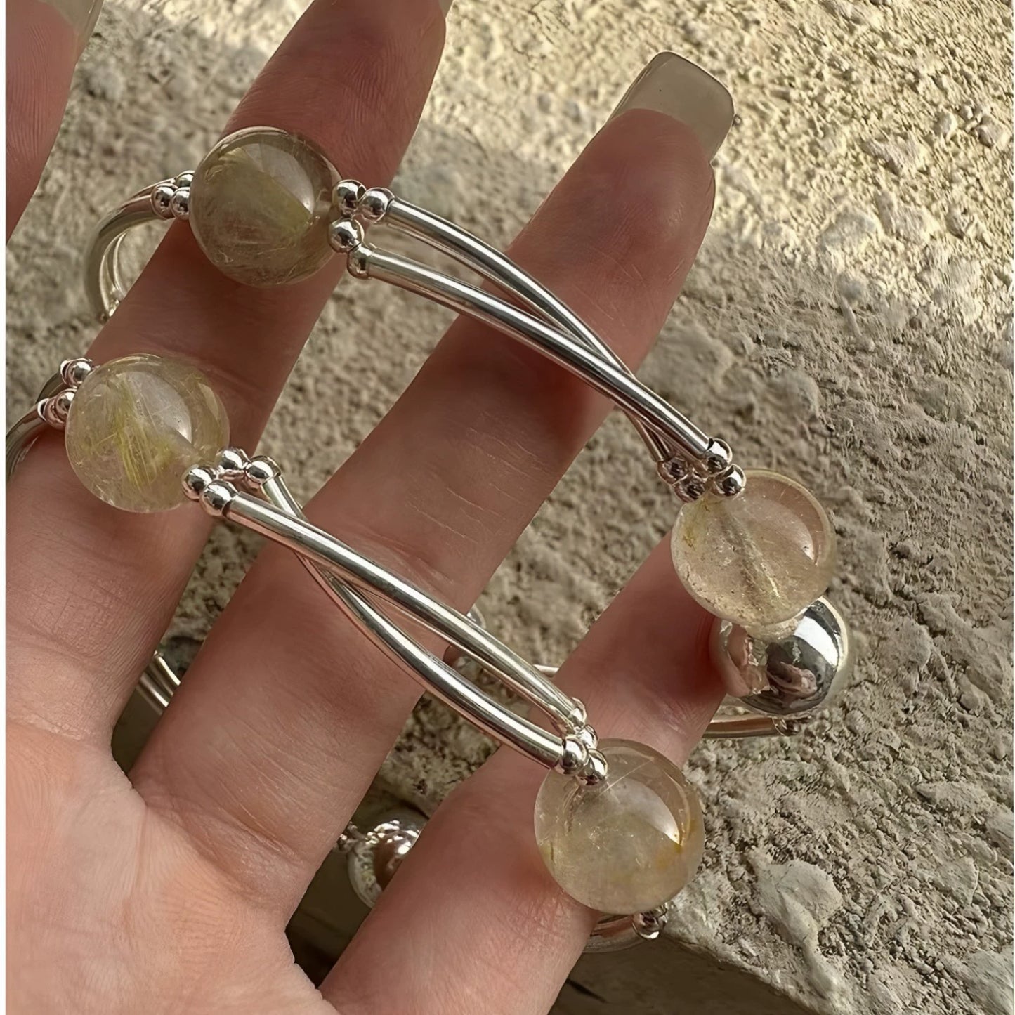 Emotional Balance - Silver Beaded Clarity Bracelet