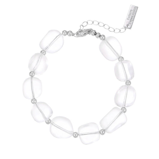 Elegance Enhancement & Aura Protection - 925 Silver Oval Crystal Charm Bracelet
