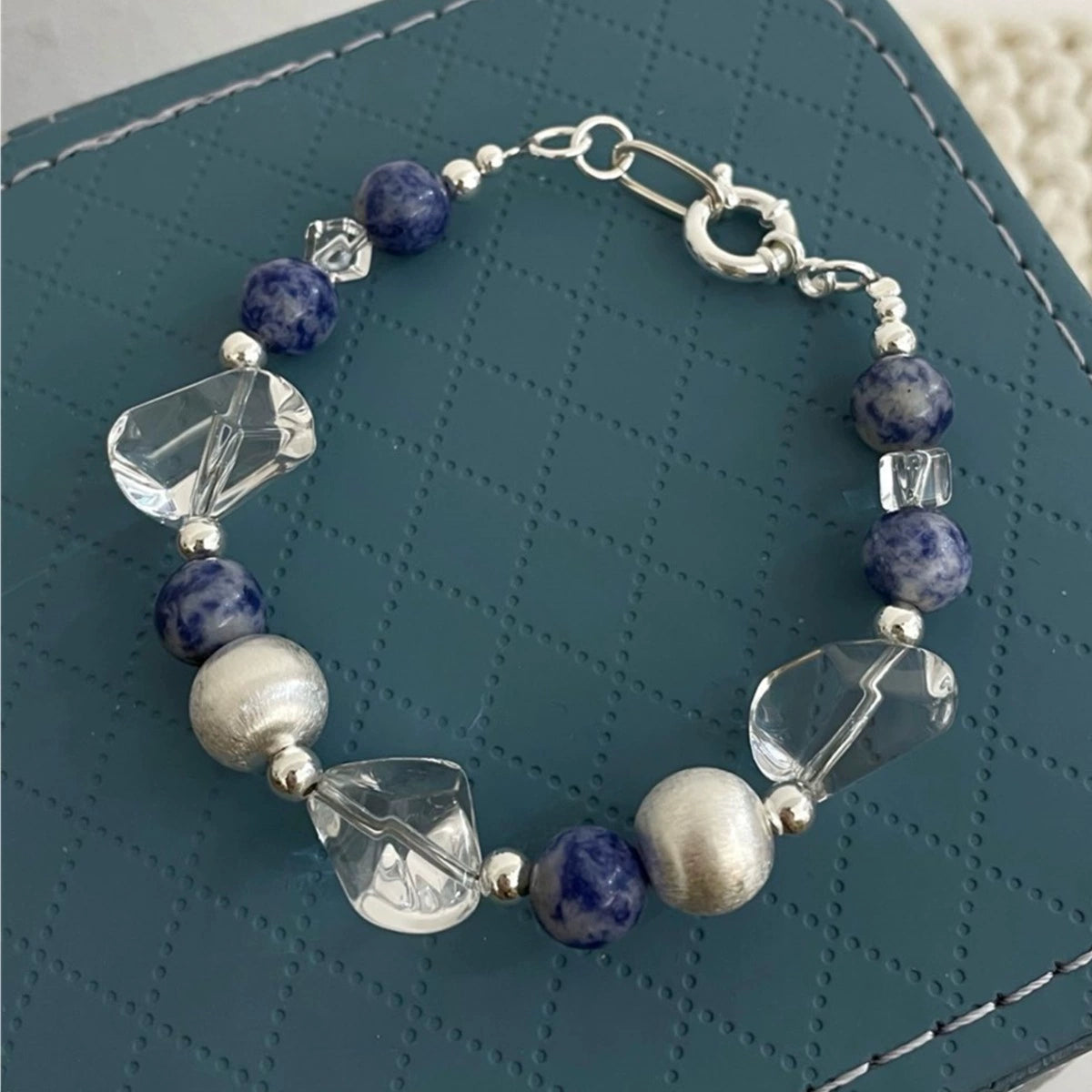 Wisdom-to-Wealth Talisman - Lapis Lazuli & Clear Quartz Bracelet Set