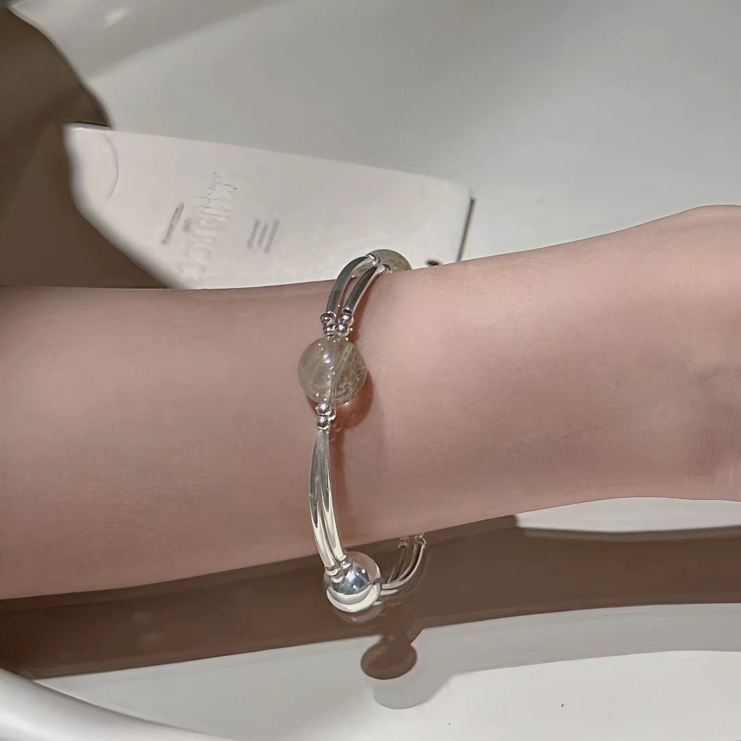 Emotional Balance - Silver Beaded Clarity Bracelet