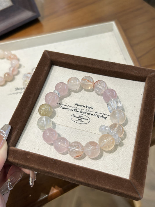 Emotional Balance - Natural Rabbit Hair Rose Quartz Bracelet