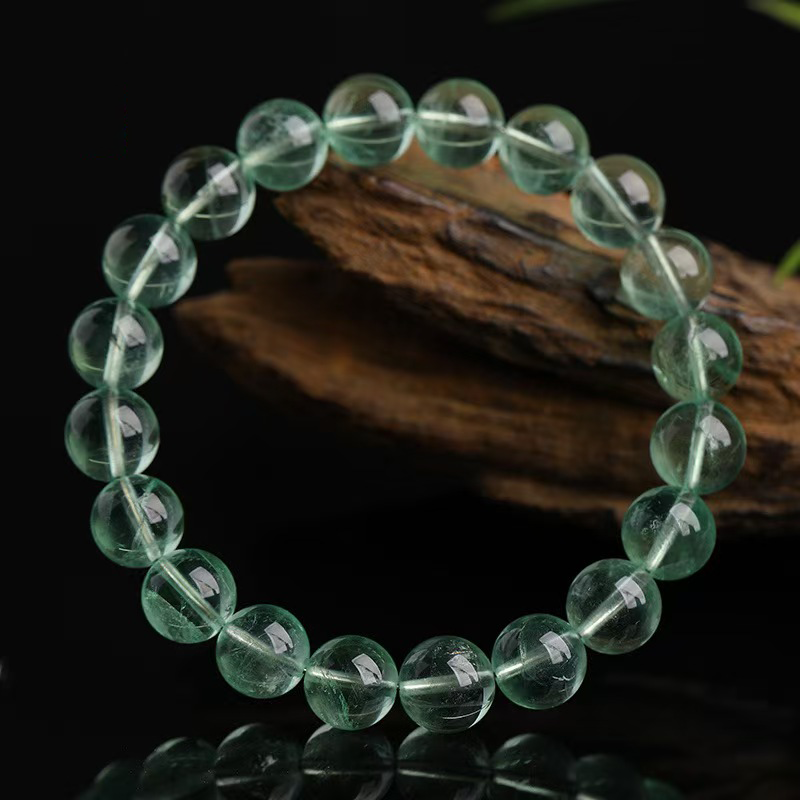 Everlasting Prosperity – Natural Green Fluorite Bead Bracelet