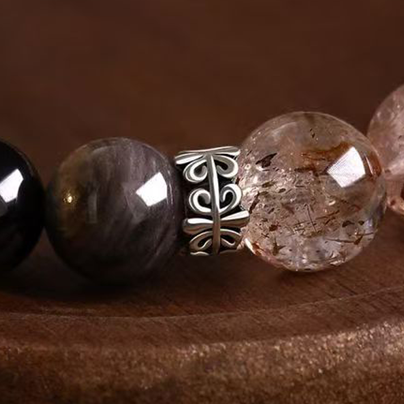 Self-motivation & Discernment - Black Gold Super Seven & Obsidian Ombre Bracelet