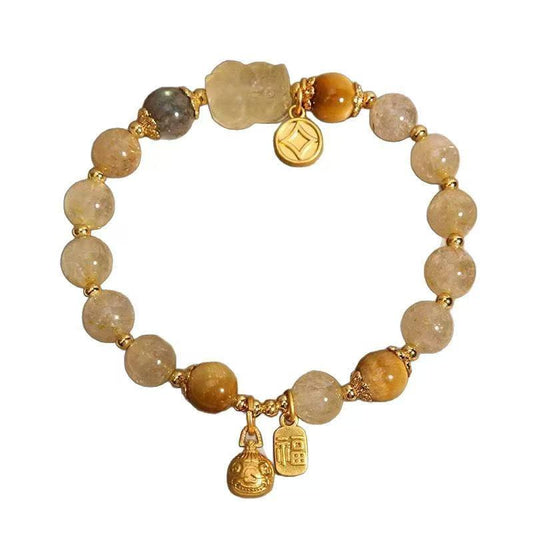 Luck & Vitality - Golden Tiger's Eye Charm Bracelet