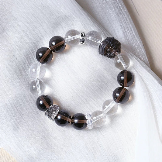 Focus & Force - Smoky-Clear Quartz Bracelet