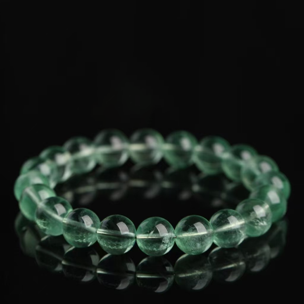 Everlasting Prosperity – Natural Green Fluorite Bead Bracelet
