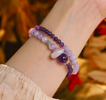 Focus & Relationships - Natural Amethyst Double Wrap Bracelet