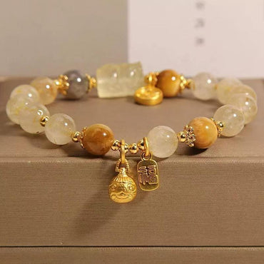 Luck & Vitality - Golden Tiger's Eye Charm Bracelet