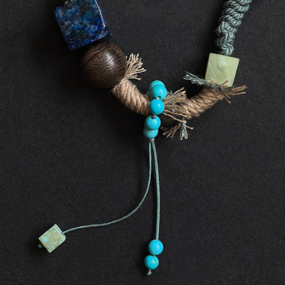 Turquoise, Lapis & Sandalwood Energy Bracelet