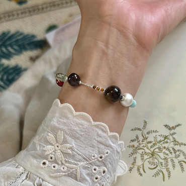 Where Ancient Wisdom Meets Modern Energy - Tiger's Eye & Smoky Quartz & Fluorite & Red Agate & Sterling Silver Bracelet