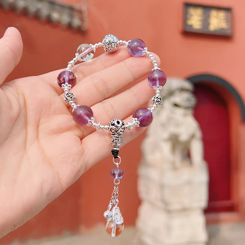 Stress Relief - Amethyst Silver Energy Bracelet