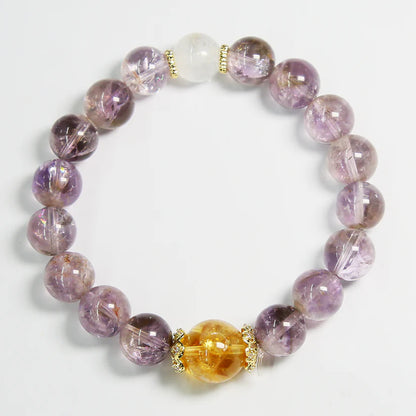 Virtue Vortex - Purple Auralite, Clear Quartz & Yellow Auralite Bracelet
