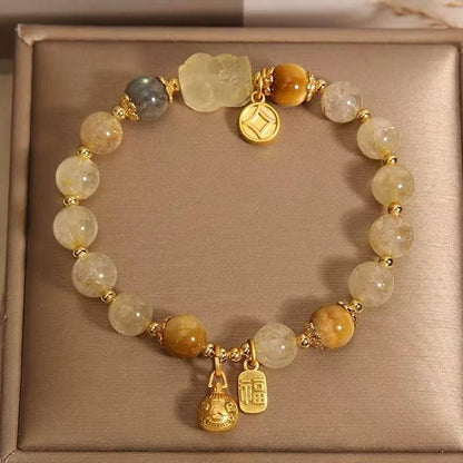 Luck & Vitality - Golden Tiger's Eye Charm Bracelet