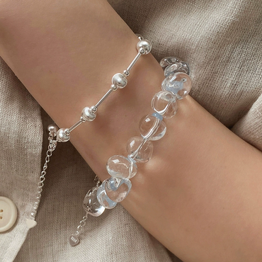 Mental Clarity & Emotional Harmony - 925 Silver White Crystal Bracelet