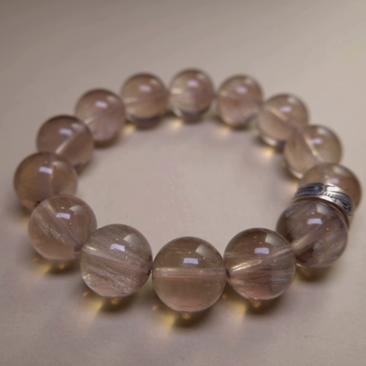 Grounded Glow, Fluid Wisdom -  Fluorite & Sterling Silver Bead Bracelet