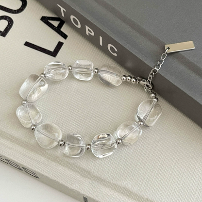 Elegance Enhancement & Aura Protection - 925 Silver Oval Crystal Charm Bracelet