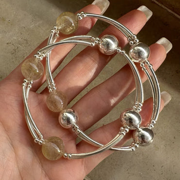 Emotional Balance - Silver Beaded Clarity Bracelet